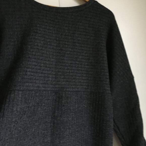 Max Studio Grey Knit Tie Up Ruched Sleeve Sweater - Picture 6 of 16